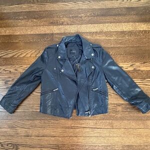 The Limited Navy Leather Jacket